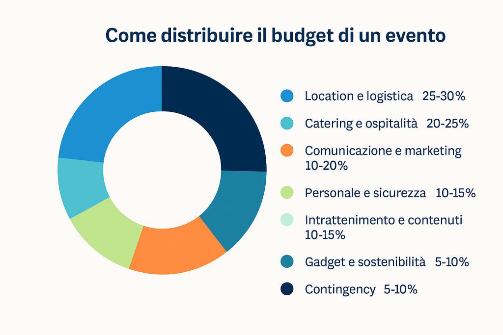 grafico come distribuire il budget di un evento